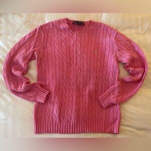 Pink Ralph Lauren Cable Knit Sweater
